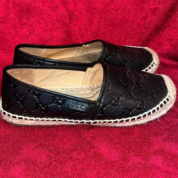 Gucci Black Leather Espadrilles - Picture 1 of 10